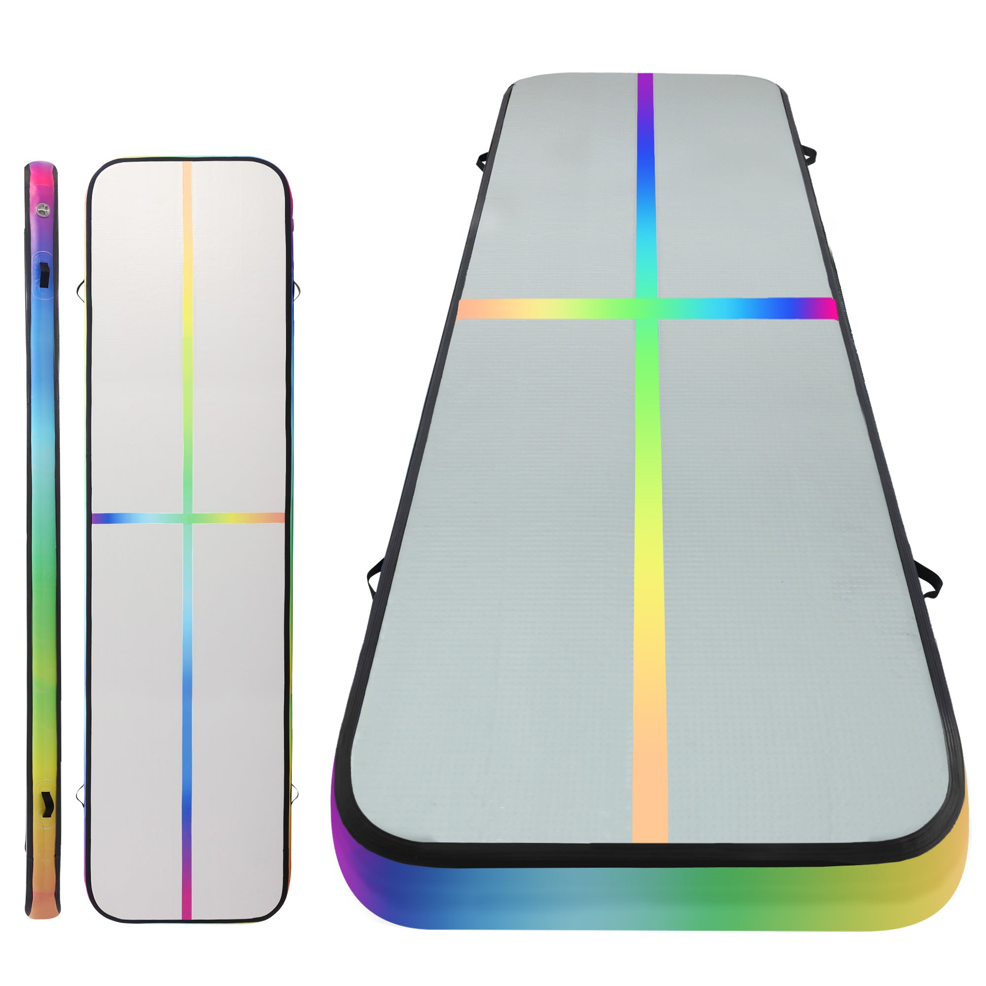 4M Inflatable Air Track Gymnastics Tumbling Exercise Mat - Multi-Colour