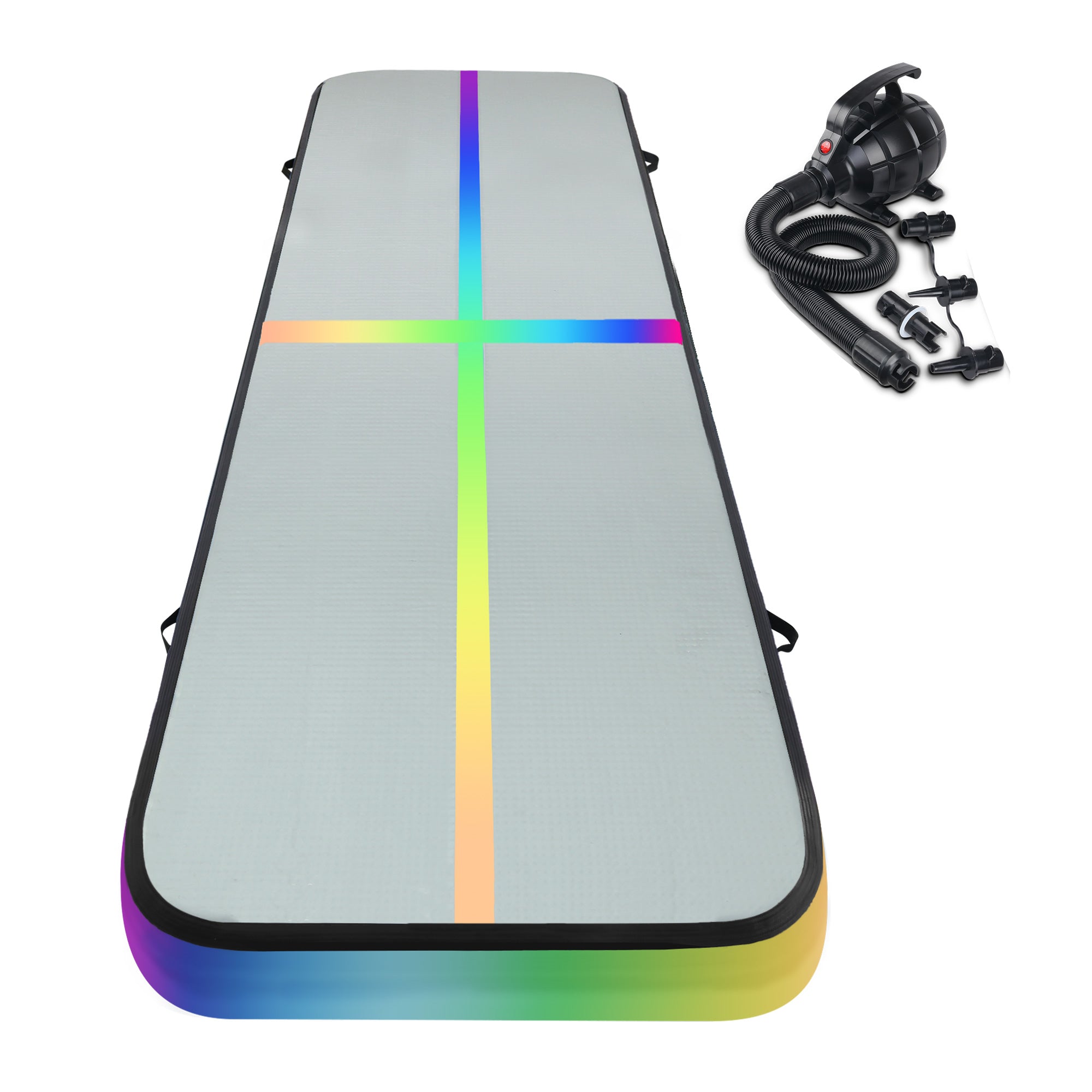 4M Inflatable Air Track Gymnastics Tumbling Exercise Mat with Pump - Coloured