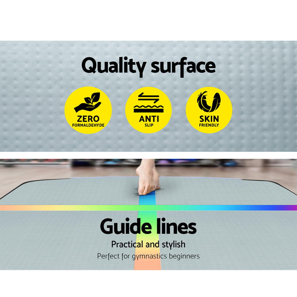 5M Inflatable Air Track Gymnastics Tumbling Exercise Mat with Pump - Colour