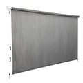 3X2.5M HDPE Straight Drop Awning Outdoor Roller Blind Shade Screen Grey