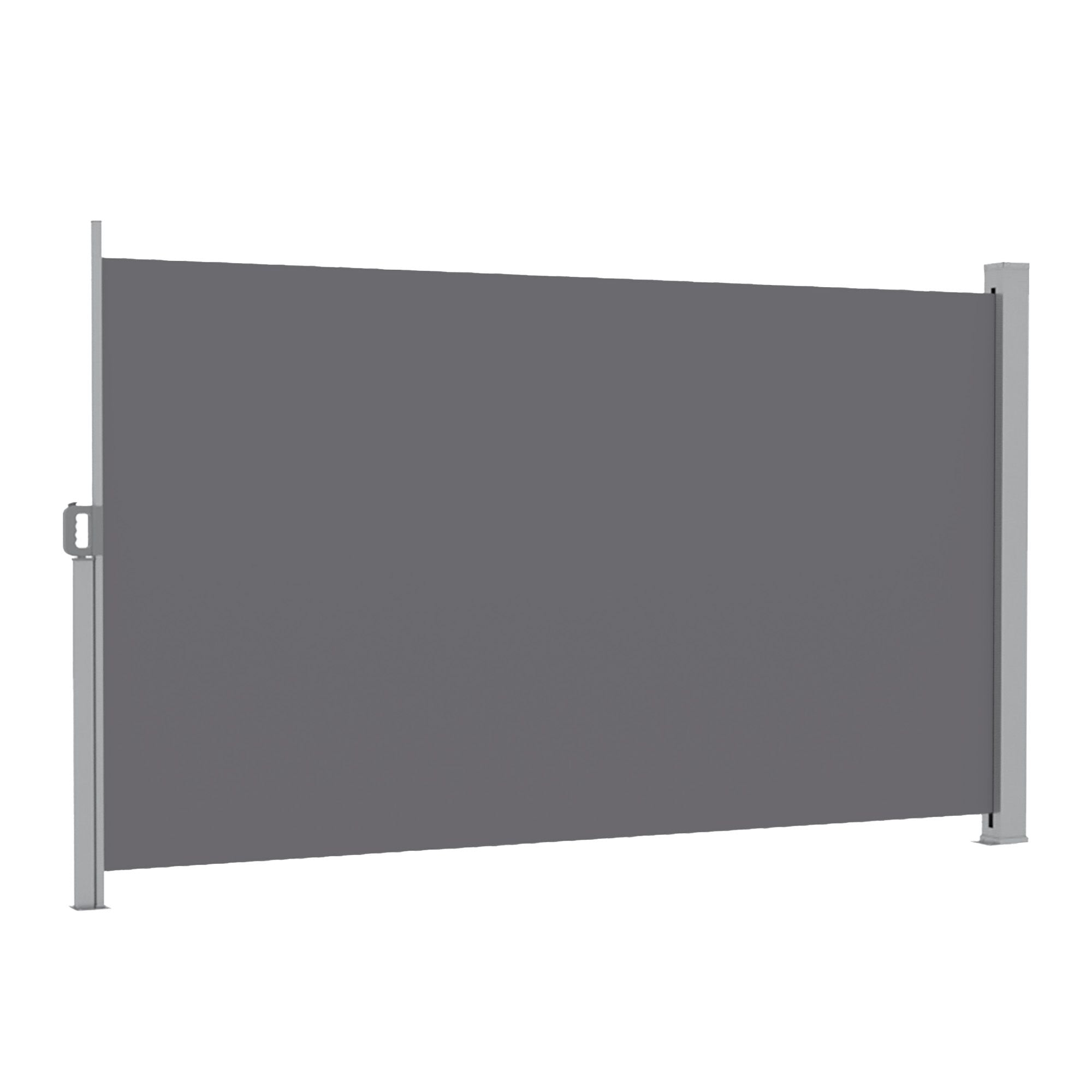 1.8X3.5M Side Awning Retractable Privacy Screen Outdoor Sun Shade Grey