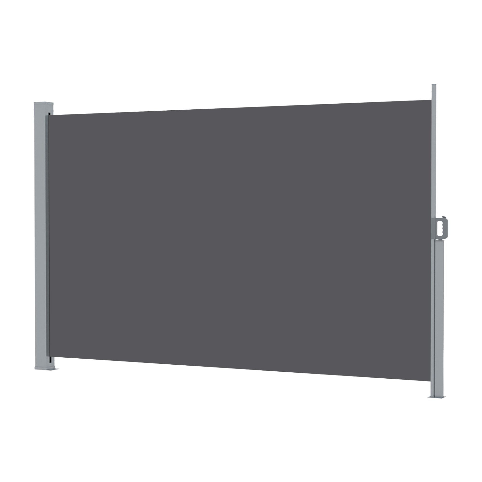 2X3.5M Side Awning Retractable Privacy Screen Outdoor Sun Shade Grey
