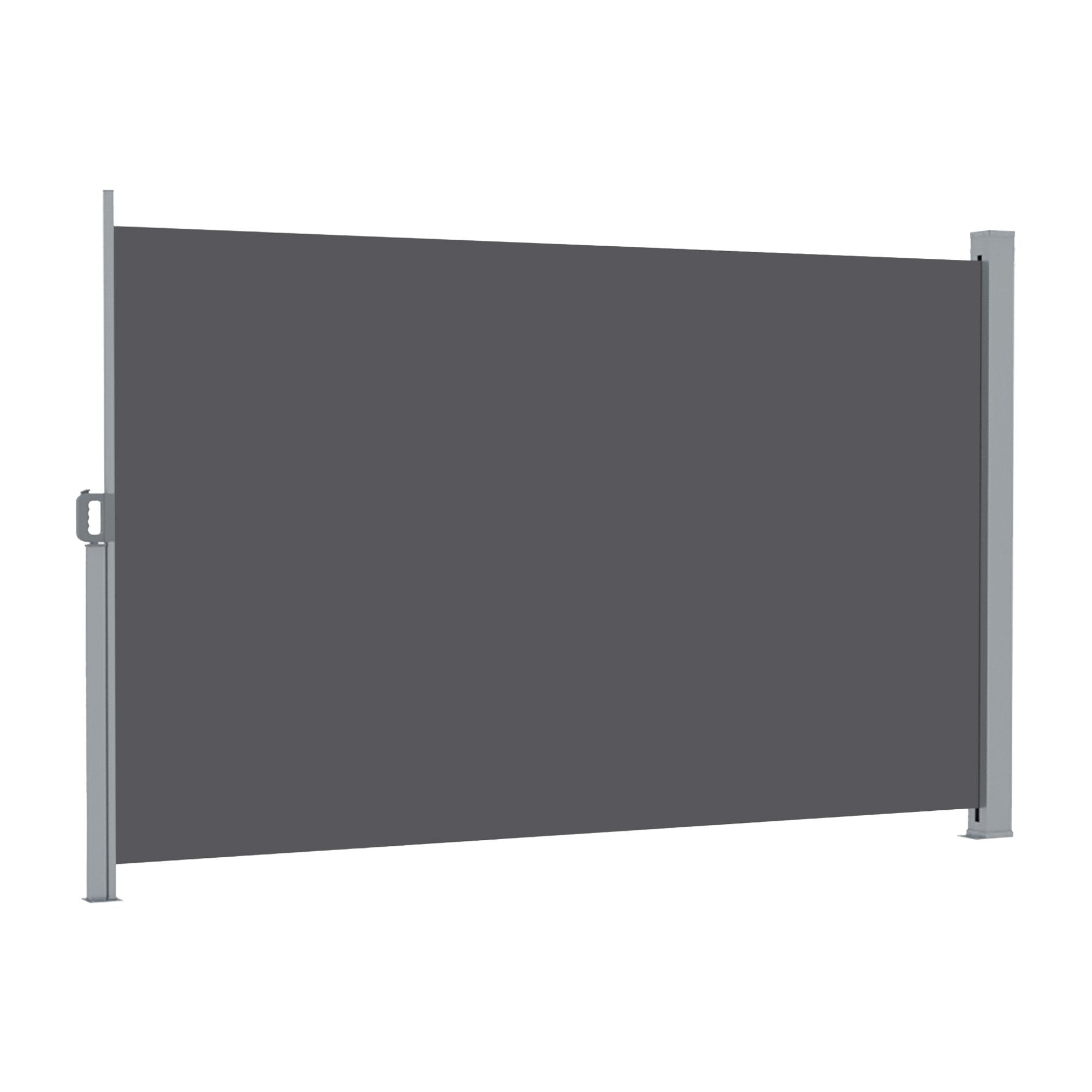 2X3.5M Side Awning Retractable Privacy Screen Outdoor Sun Shade Grey