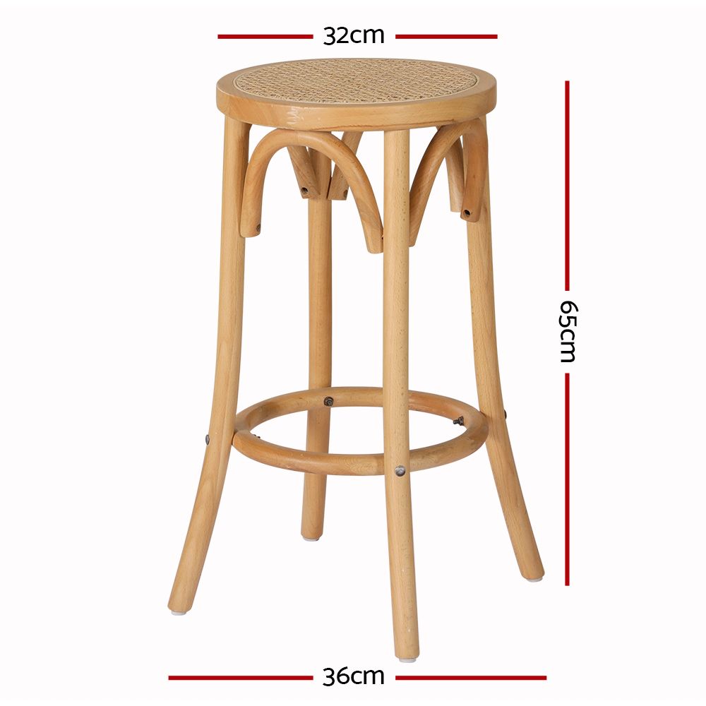 Bar Stools Set of 3 Kitchen Wooden Bar Stool Dining Chair 65cm