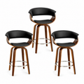 Atiss Bar Stools Set of 3 Kitchen Wooden Bar Stool Dining Chair 65cm