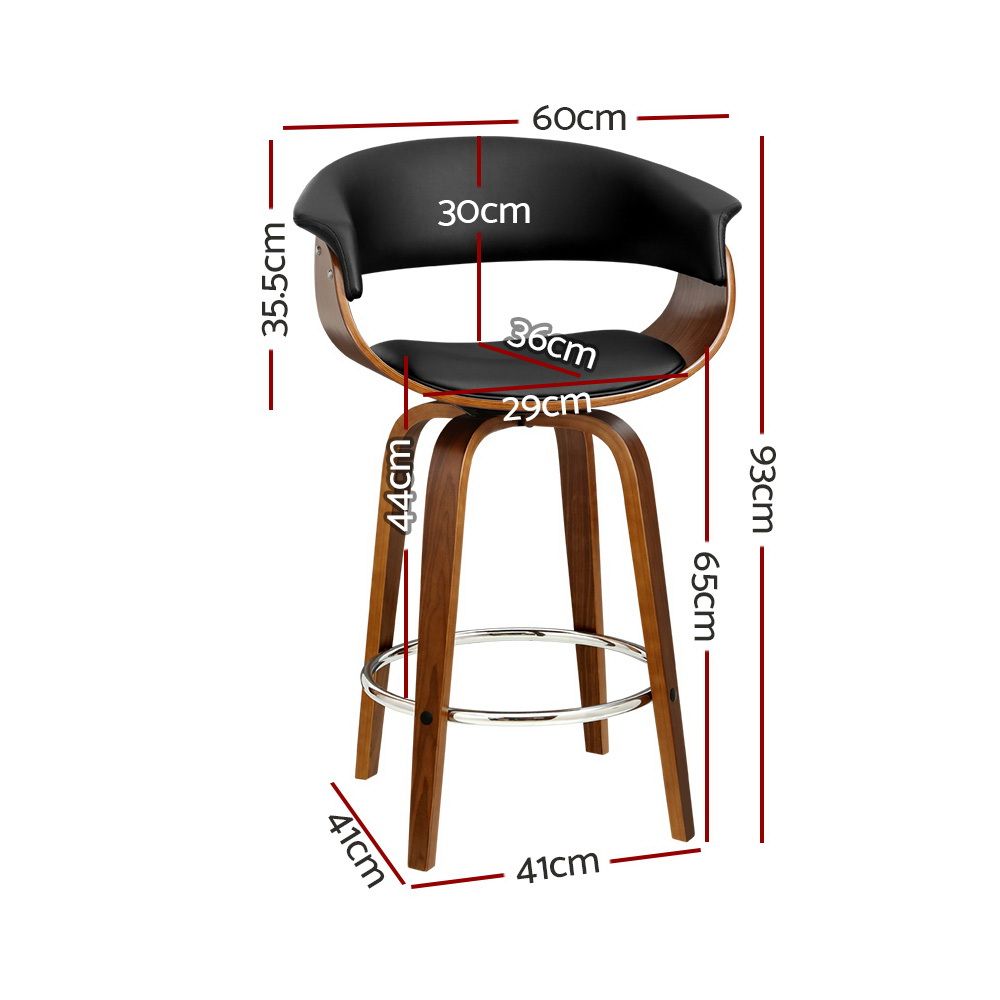 Atiss Bar Stools Set of 3 Kitchen Wooden Bar Stool Dining Chair 65cm
