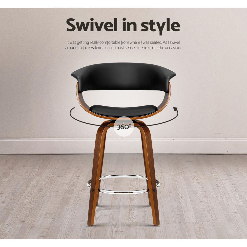 Atiss Bar Stools Set of 3 Kitchen Wooden Bar Stool Dining Chair 65cm