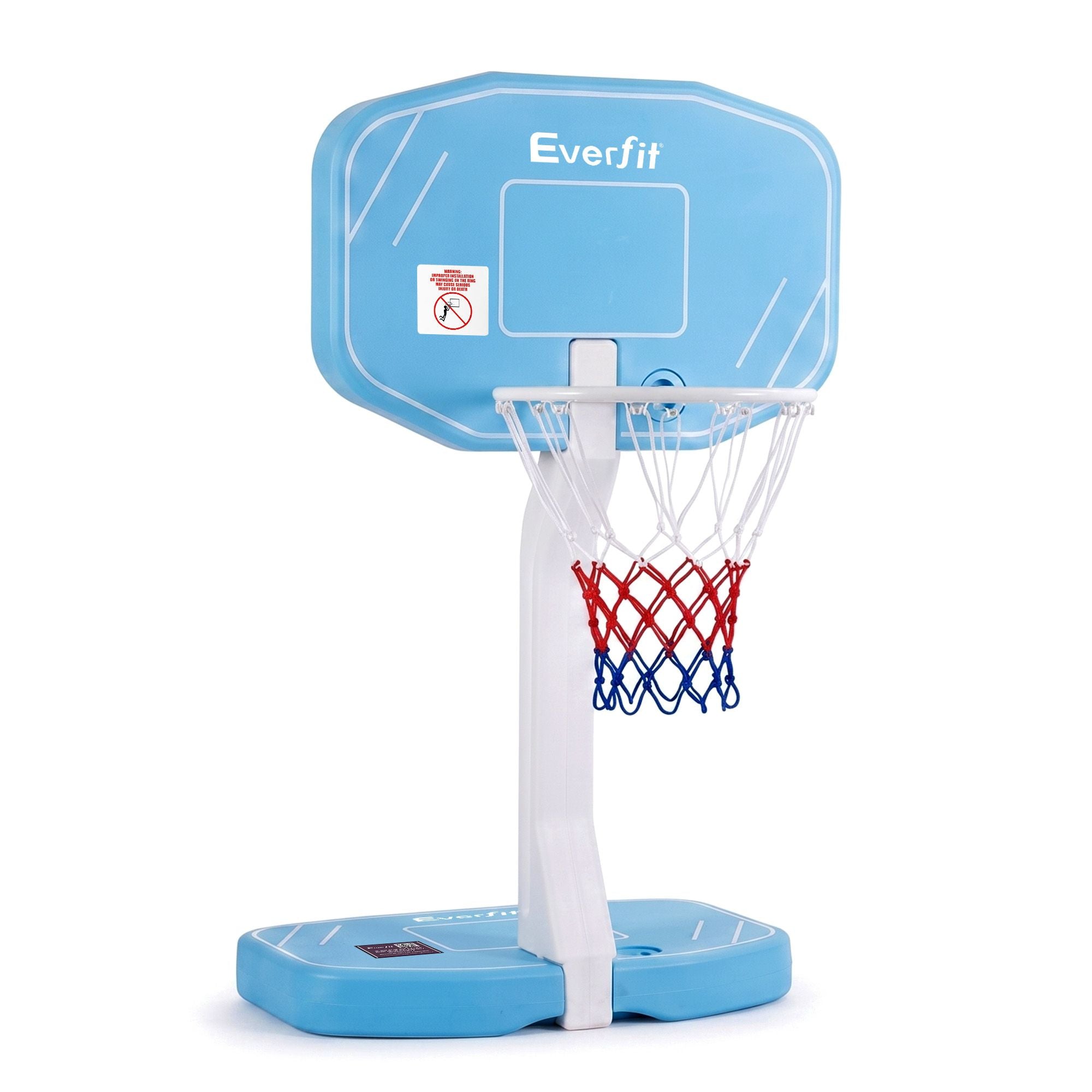 2 in 1 Pool Basketball Hoop Volleyball Net Set Water Sports Game Combo Weighted Base Blue