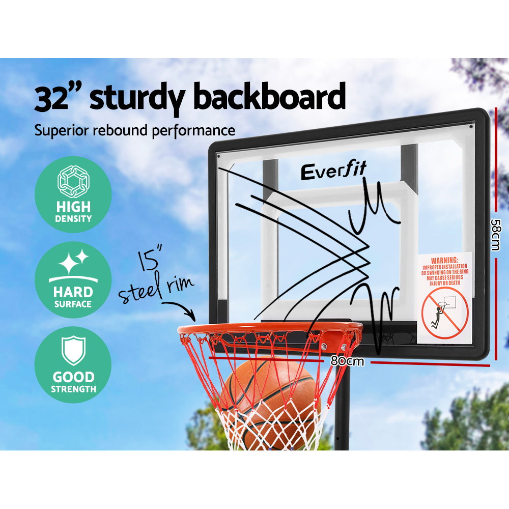 Adjustable 2.1M Portable Basketball Hoop Stand System - Clear