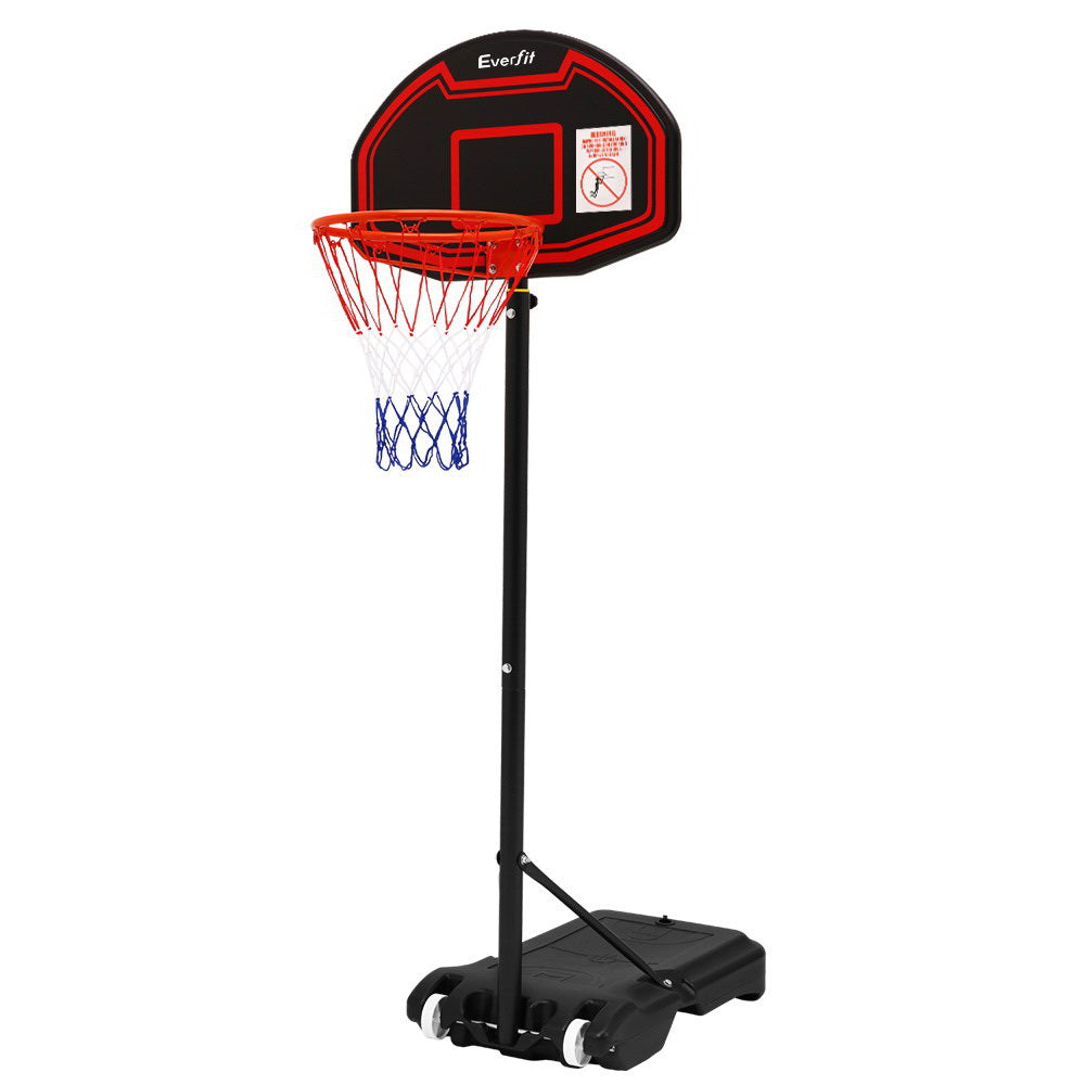 Adjustable 2.1m Portable Basketball Hoop Stand System for Kids - Black
