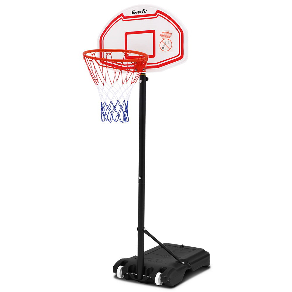 Adjustable 2.1M Portable Basketball Hoop Stand System for Kids - White