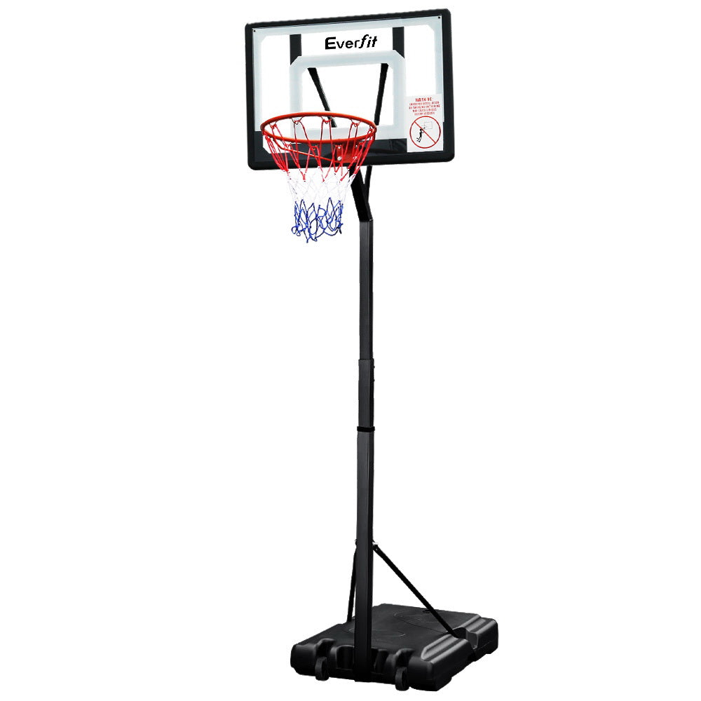 Adjustable 2.6M Portable Basketball Hoop Stand System - Clear
