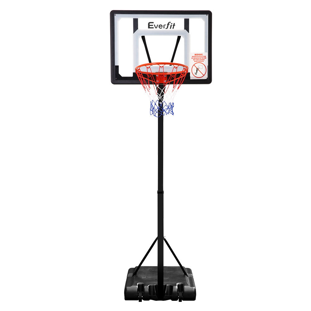 Adjustable 2.6M Portable Basketball Hoop Stand System - Clear