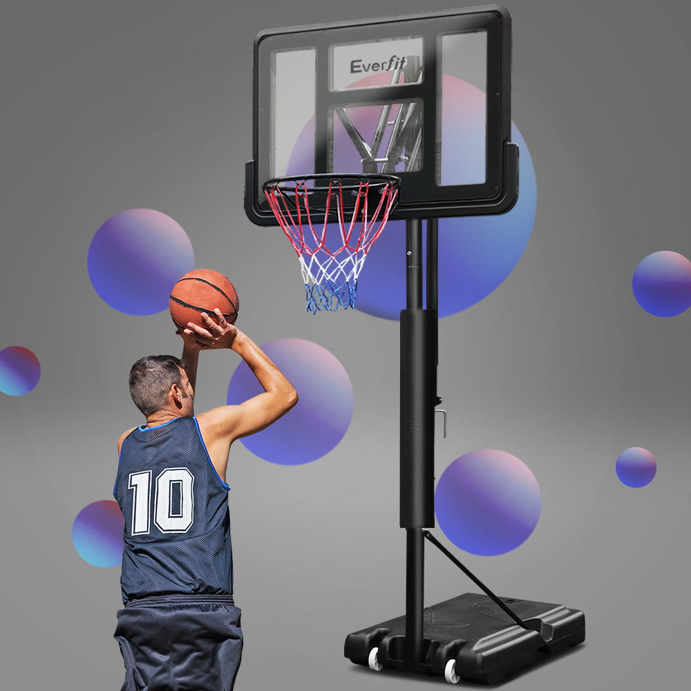 3.05m Adjustable Height Portable Basketball Hoop Stand System - Black
