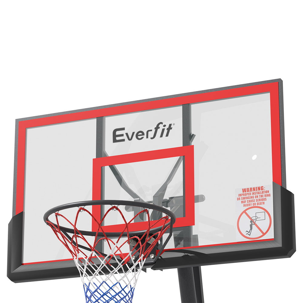 3.05m Adjustable Height Portable Basketball Hoop Stand System - Red