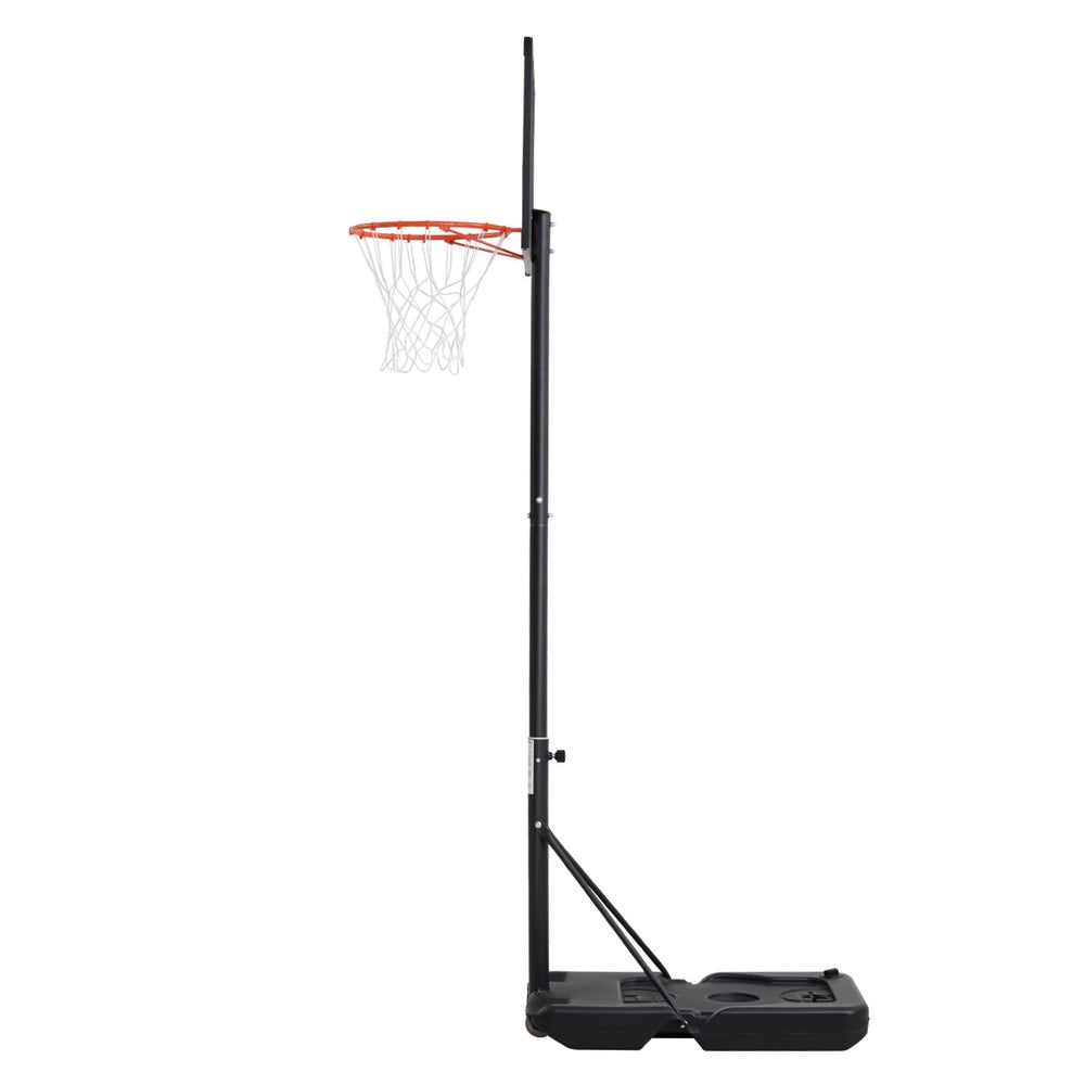 3.05m Portable Height Adjustable Basketball Hoop Stand System with Knob - Black