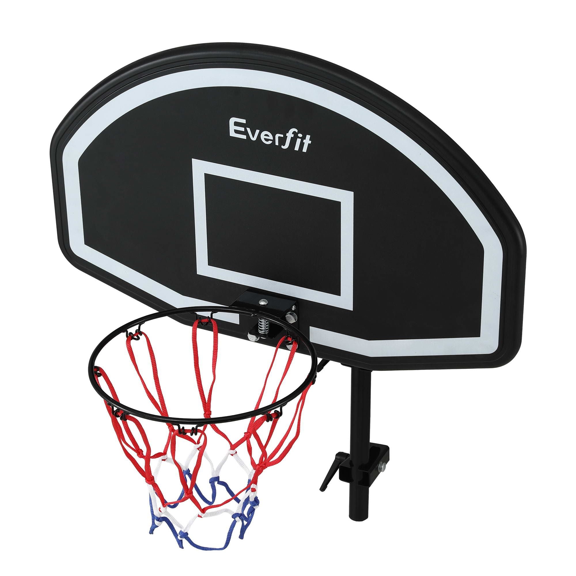 Kids Basketball Hoop with Ball and Pump Fit for Trampoline 25mm-32mm Poles Black