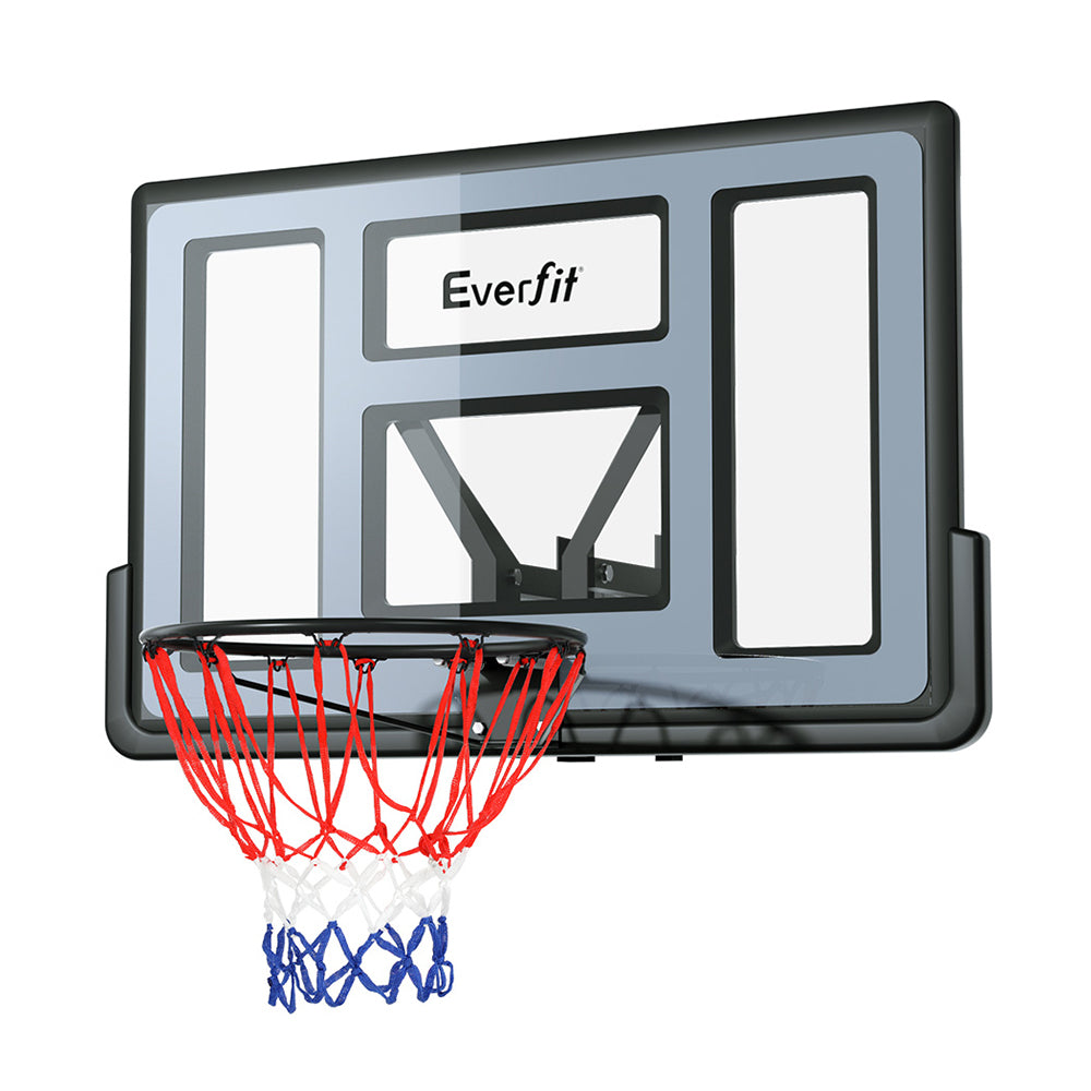 45" Wall Mounted Basketball Hoop with Backboard and Net - Black