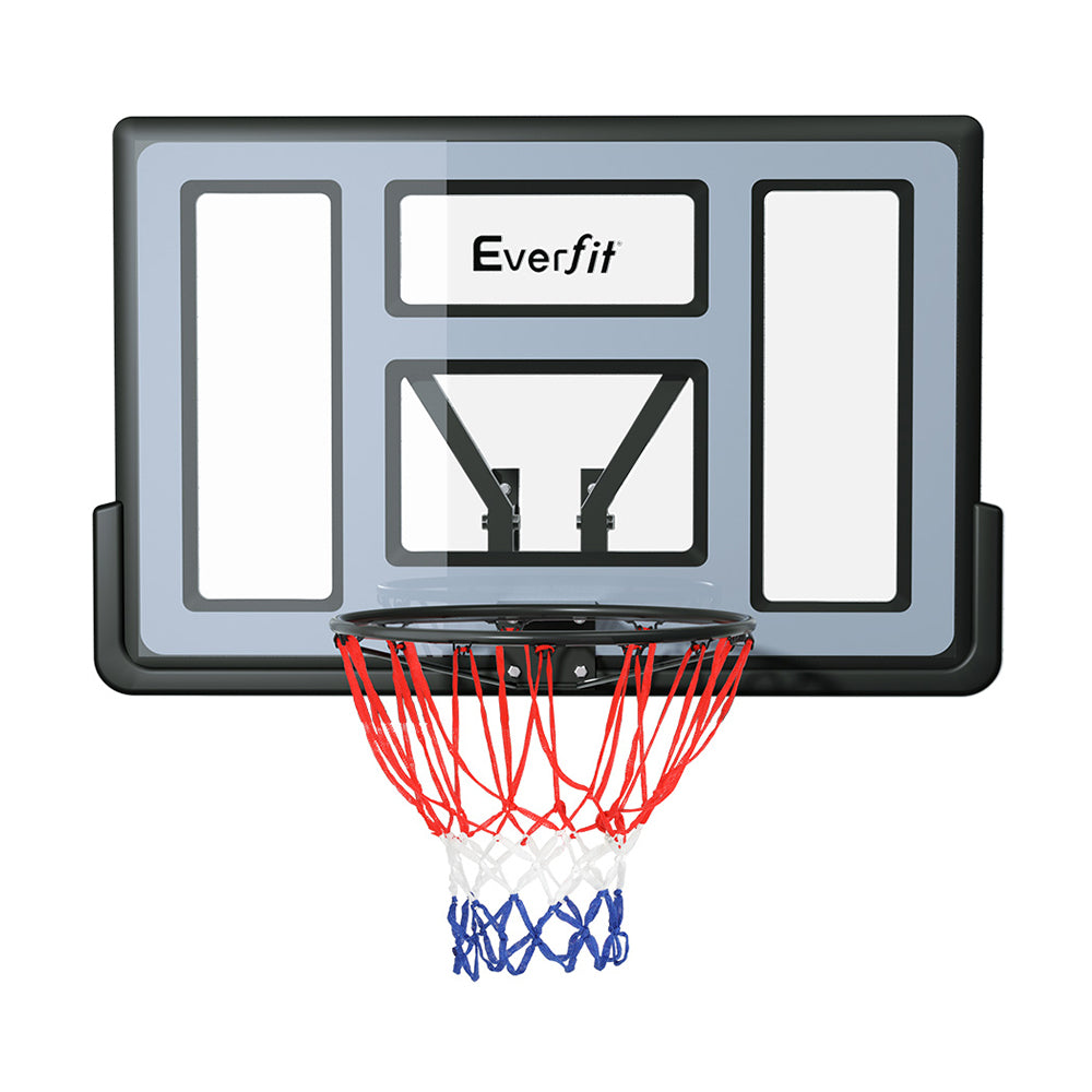 45" Wall Mounted Basketball Hoop with Backboard and Net - Black