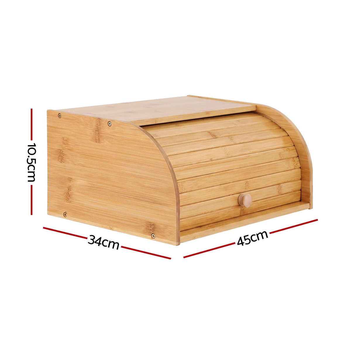 Bamboo Roll Top Bread Box 45cm - Natural