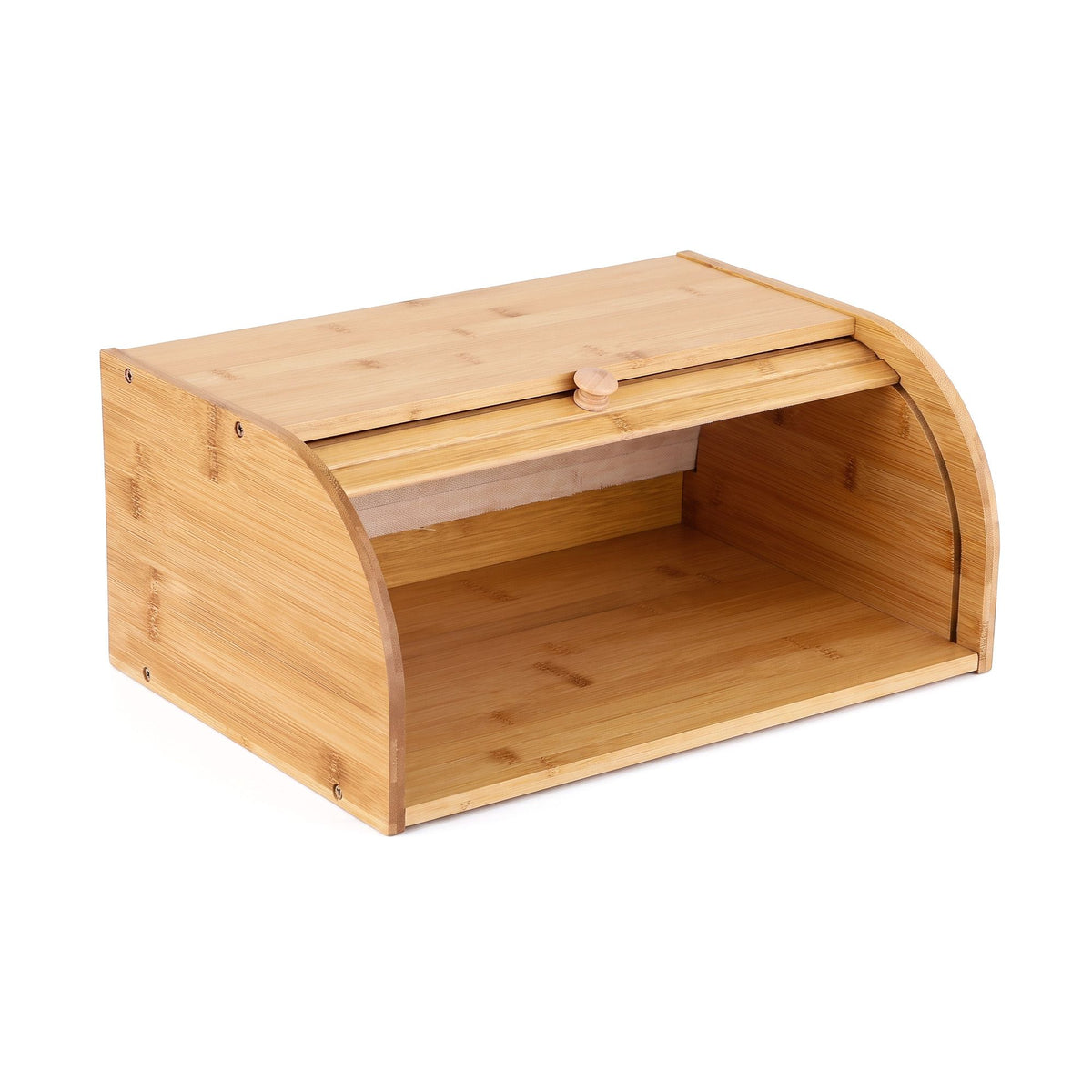 Bamboo Roll Top Bread Box 45cm - Natural