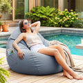 Outdoor Bean Bag Chair with Splash-Proof Cover and Memory Foam Filler DIY Stuffable Sofa for Adults, Teens & Kids - Grey