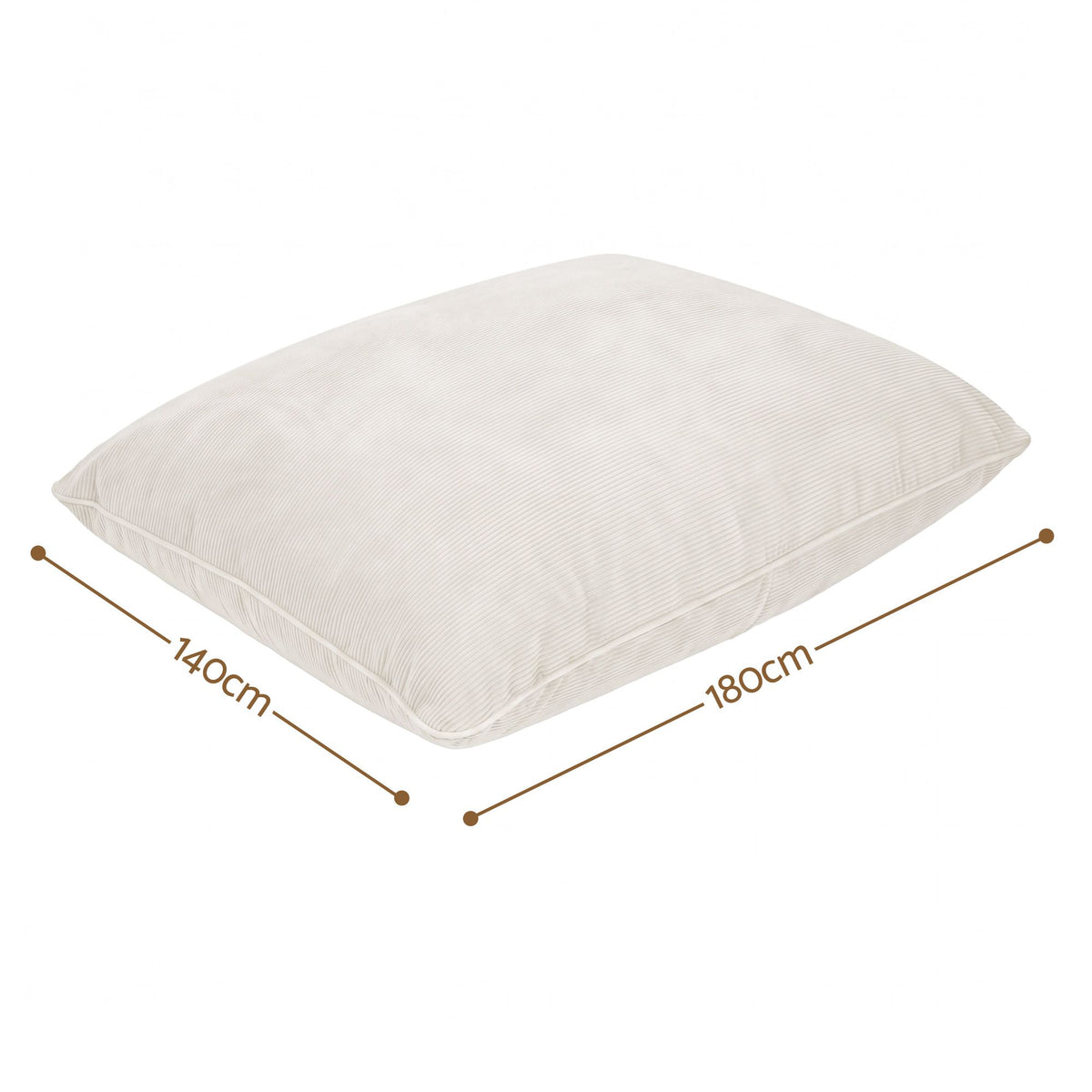 3 in 1 Convertible Corduroy Bean Bag Chair Cover with Storage - Beige