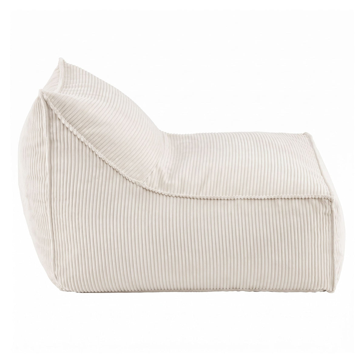 Bean Bag Chair Cover Soft Corduroy Storage with Hidden Zipper - Beige