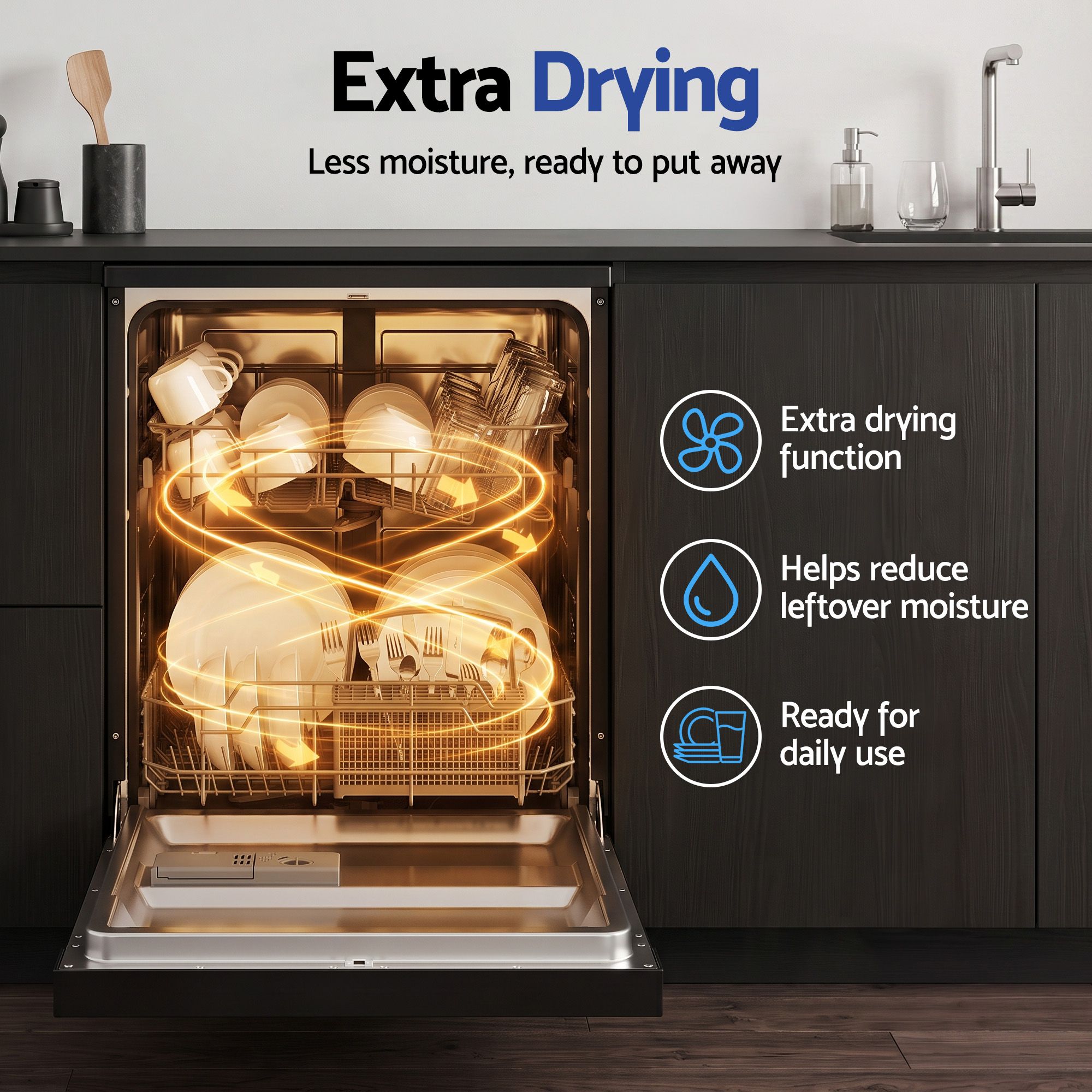 12 Place Settings Dishwasher 55cm Freestanding Benchtop Built-In