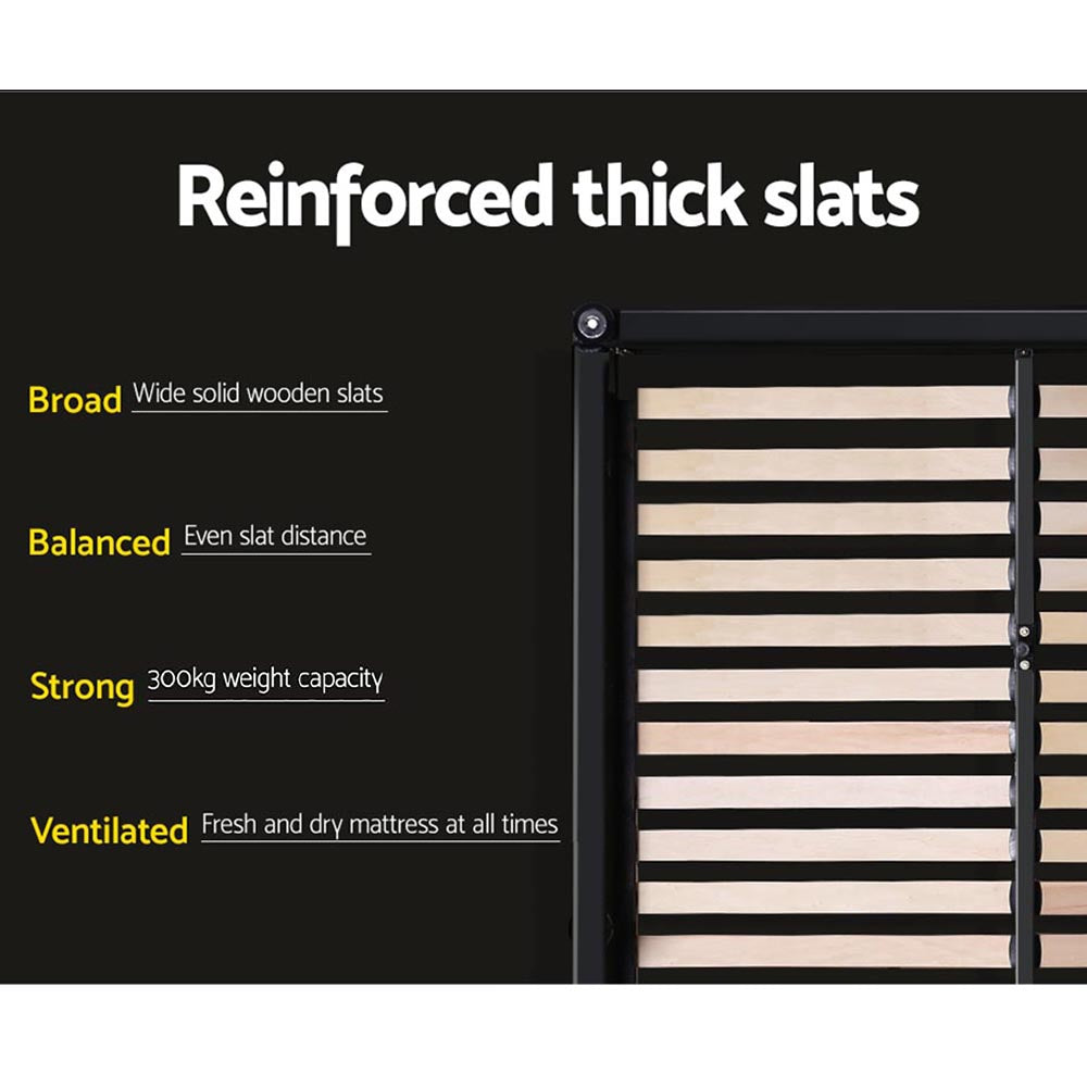 Elouera Queen Bed Frame With Gas Lift Storage Charcoal