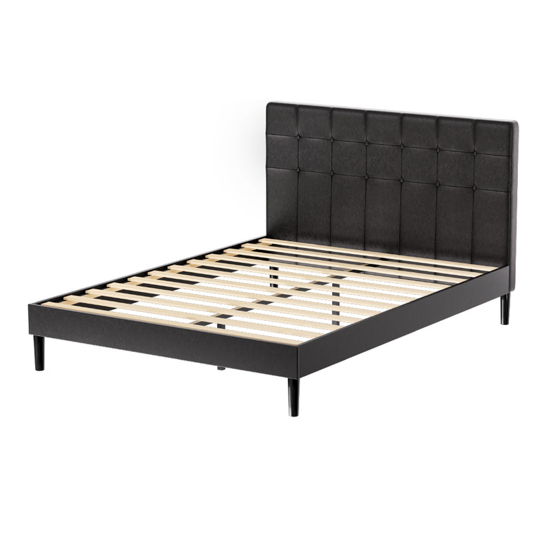 Manly Double LED Bed Frame With Charge Ports Black