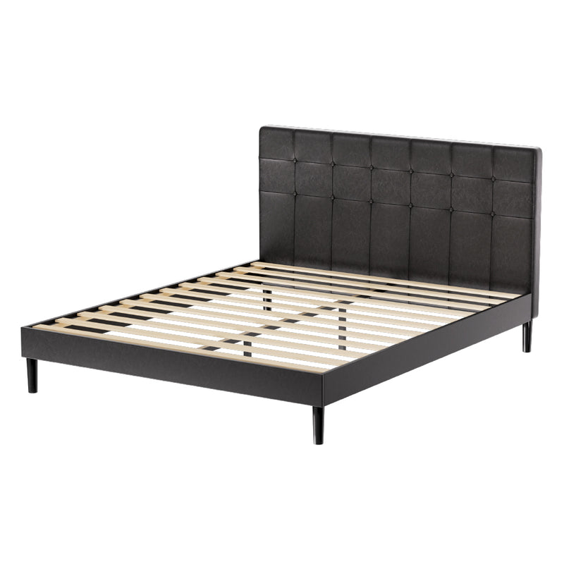 Manly Queen LED Bed Frame With Charge Ports Black