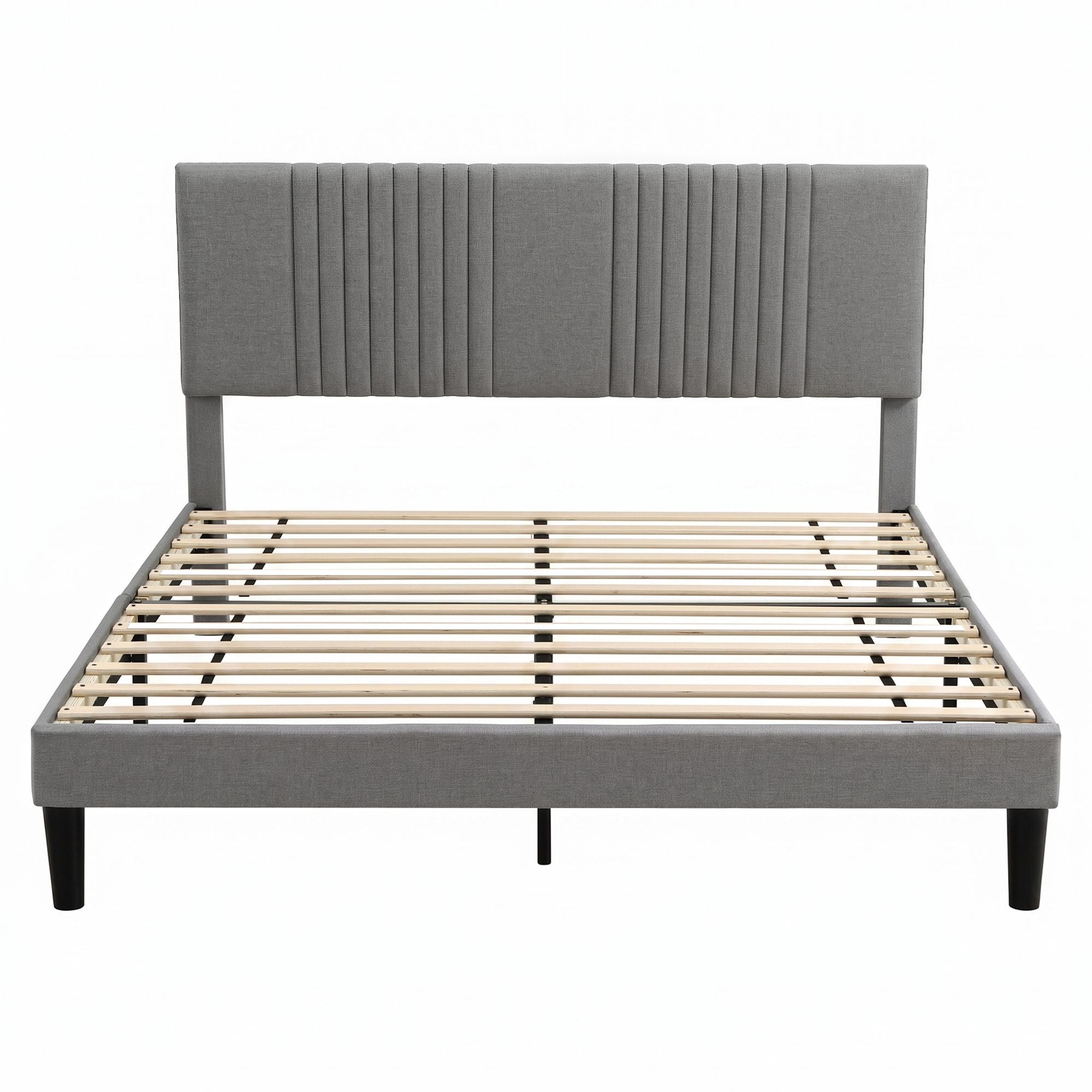 Queen Adjustable Headboard Bed Frame 300kg Capacity - Grey