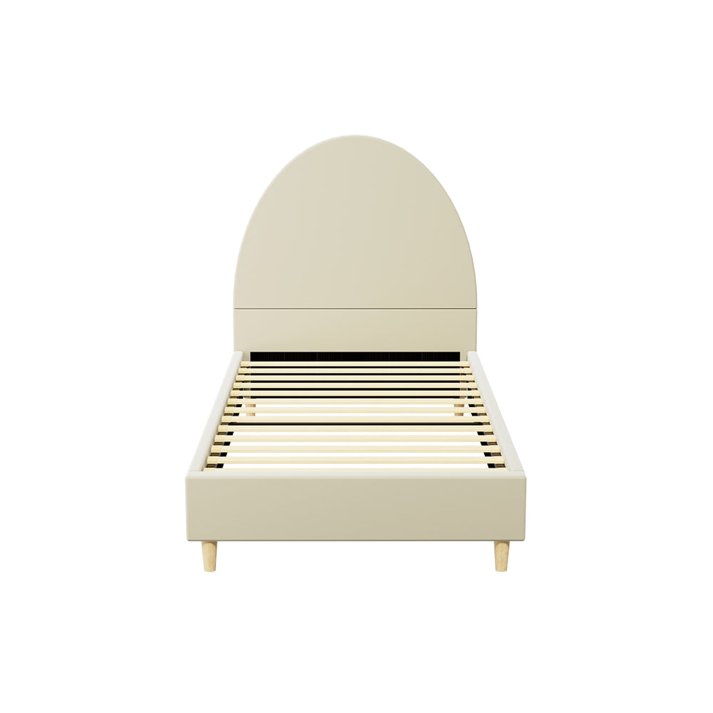 Ella Arched Single Bed Frame Cream Velvet
