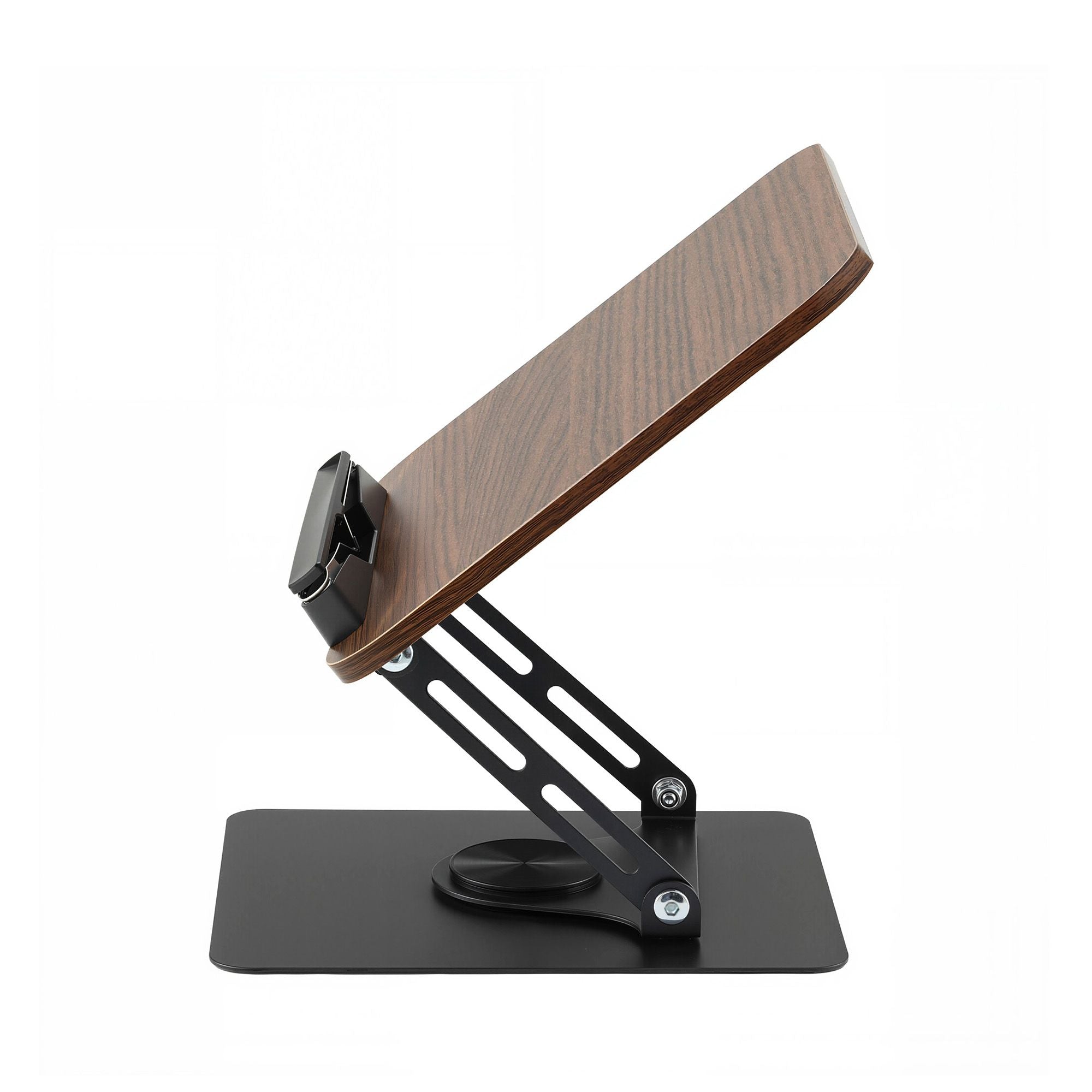 Adjustable Book Stand with 360 Degree Rotating Base and Page Clip Foldable Reading Holder