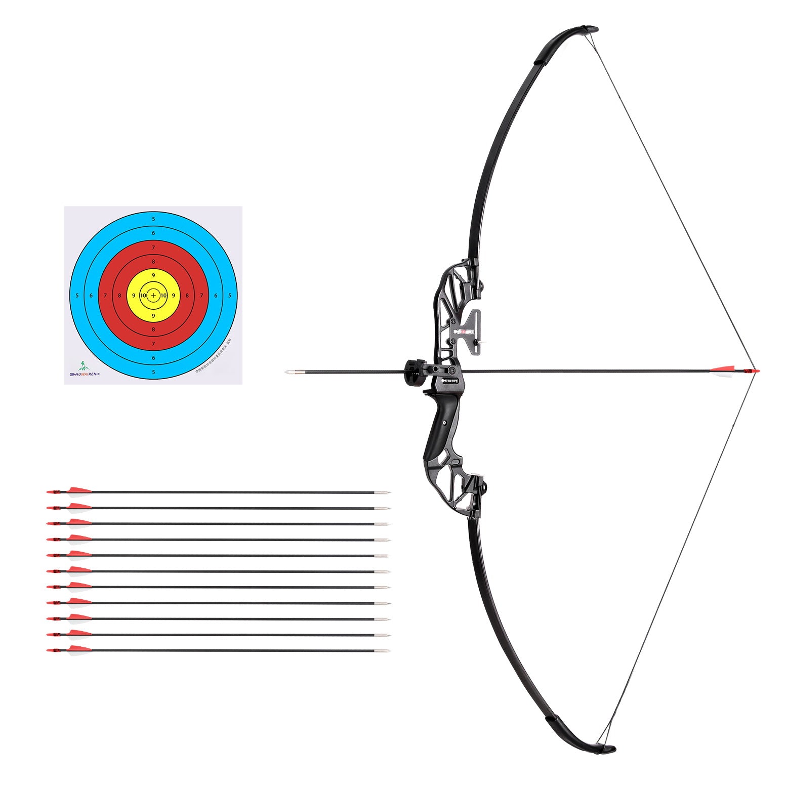 55lbs Bow Arrow Set Recurve Takedown Archery Hunting for Beginner Red