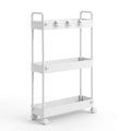 3 Tier Slim Storage Trolley Narrow Utility Organiser Rack - White