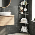 4 Tier Floor Standing Corner Shower Caddy Bathroom Organizer - White