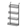 Over Door Bathroom Rack Hanging Organiser 4 Tier No Drill 91cm Black