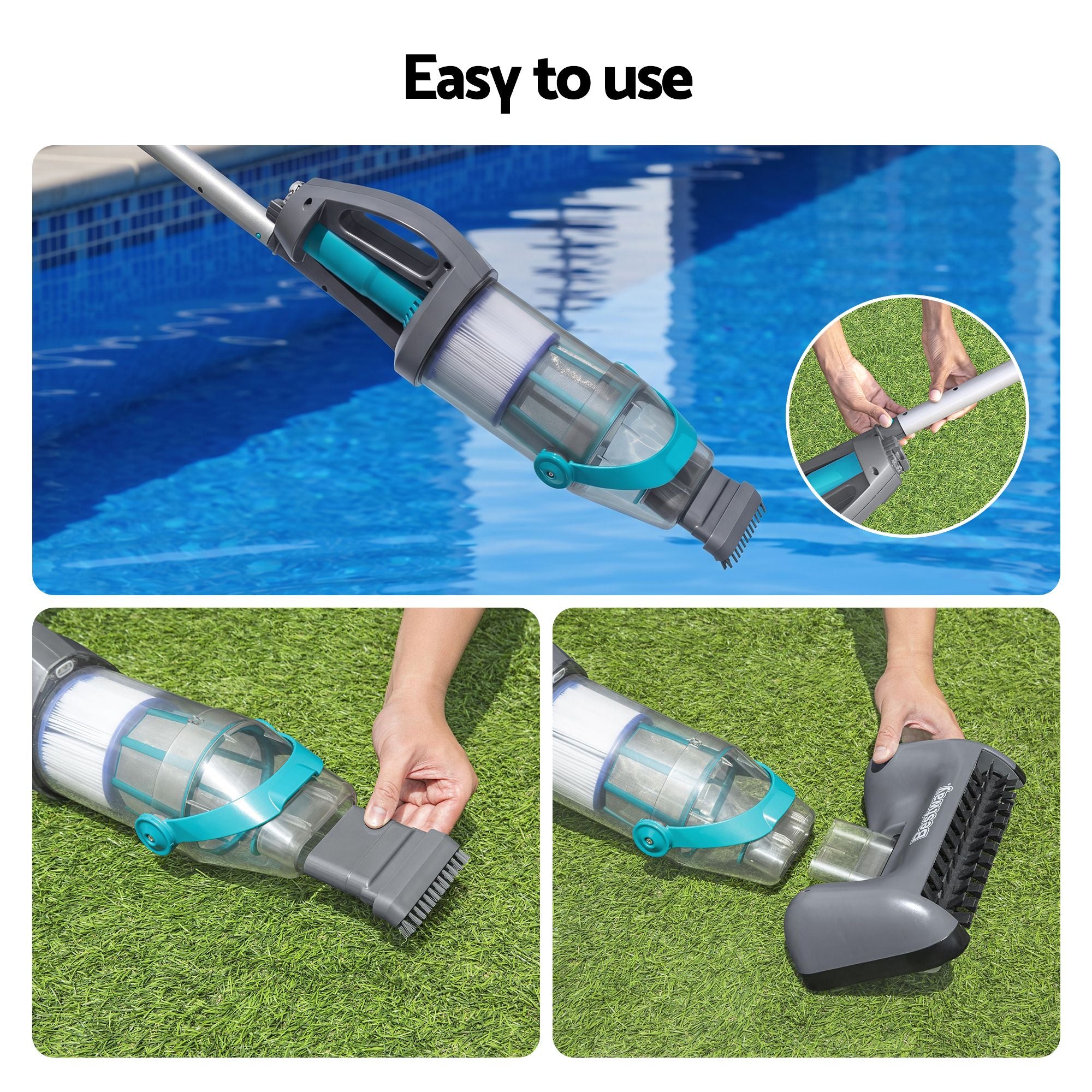 Pool Vacuum Cleaner Handheld Rechargeable Maintenance Kit Debris 2L