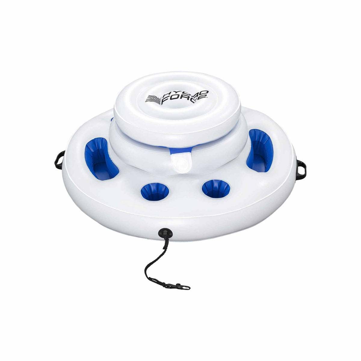 Inflatable Floating Cooler with 5 Cup Holders for Pool, Holds 24 Cans