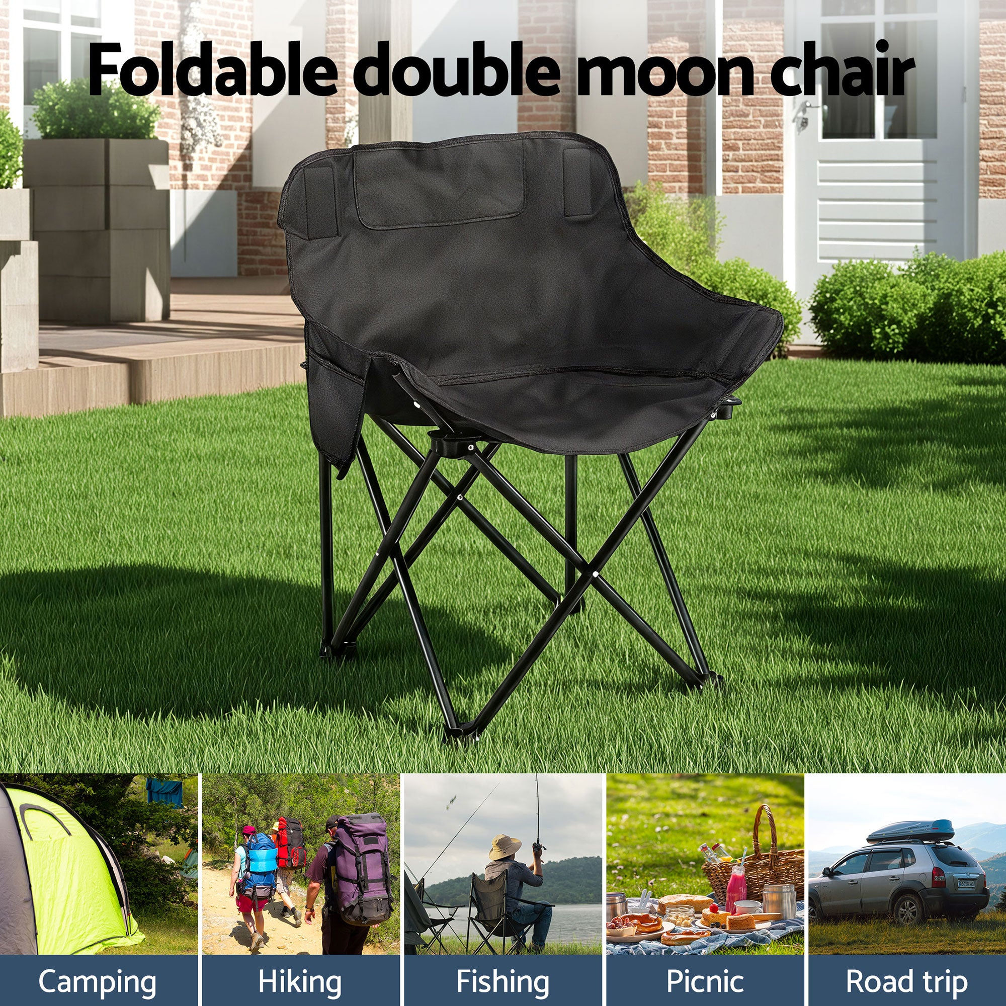 7-Piece Outdoor Folding Camping Table and Chairs Set - Aluminium Steel