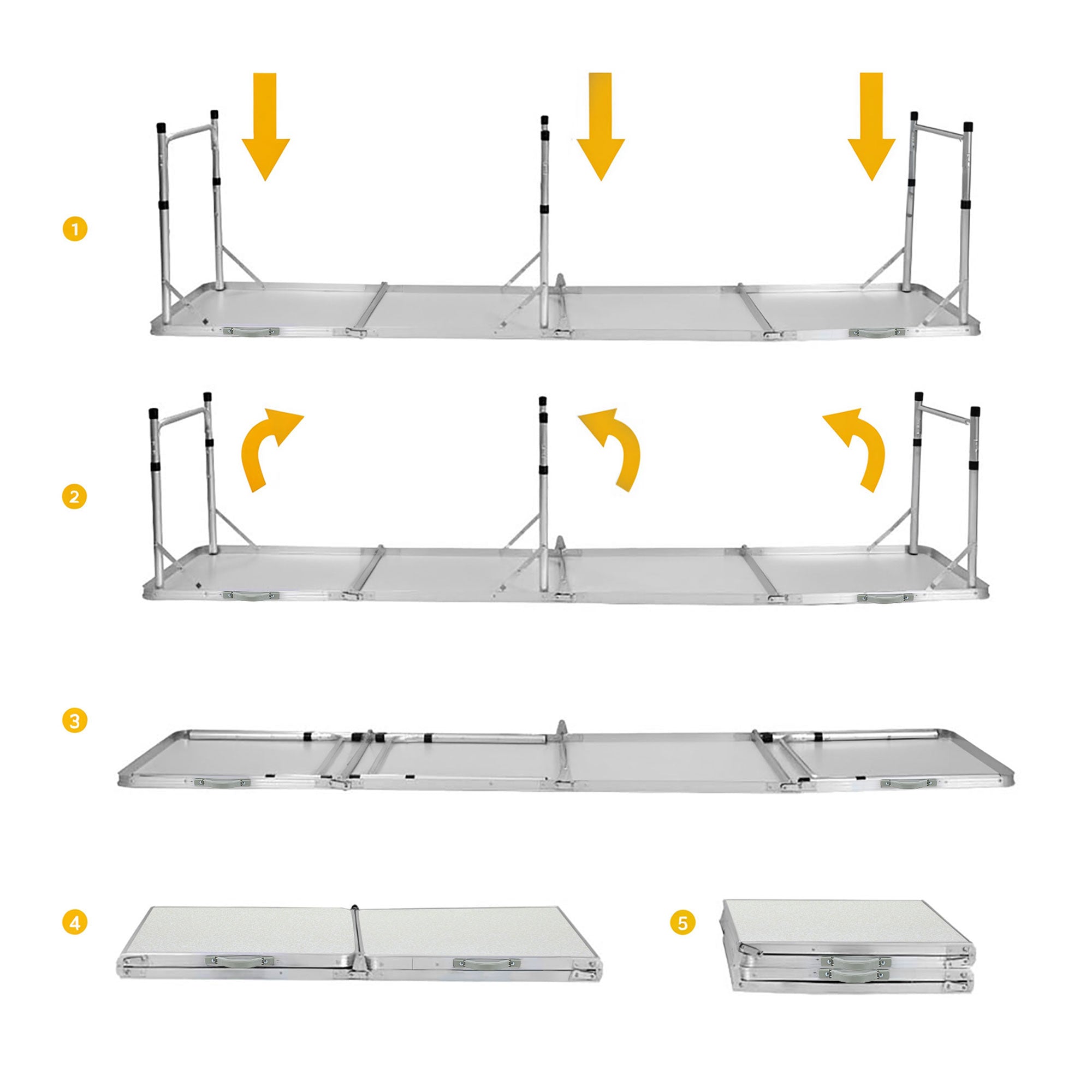 7-Piece Outdoor Folding Camping Table and Chairs Set - Aluminium Steel