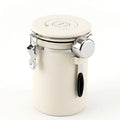 1.8L Stainless Steel Coffee Bean Storage Container with Date Tracker & Scoop - Beige