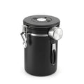 1.8L Stainless Steel Coffee Bean Storage Container with Date Tracker and Scoop - Black