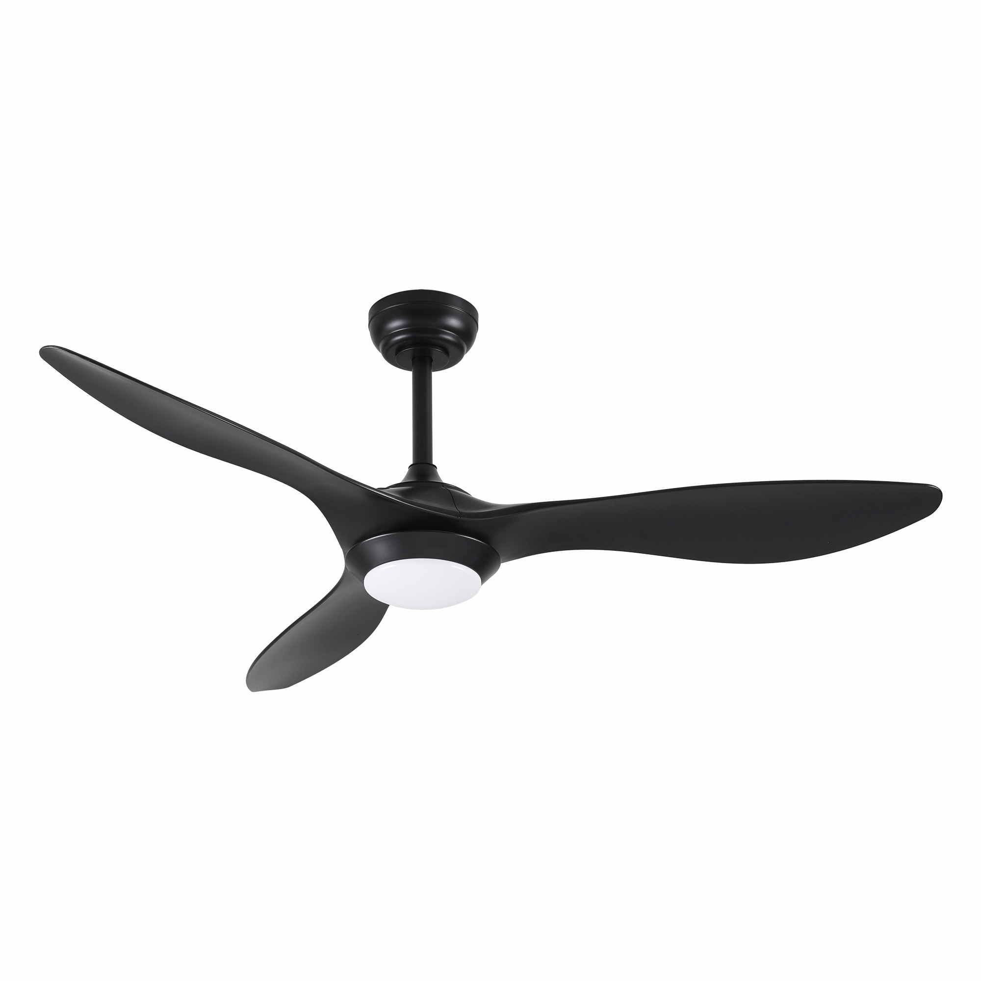 52'' Ceiling Fan DC Motor w/Light w/Remote - Black