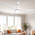 48" Ceiling Fan with LED Light, Remote & DC Motor - White