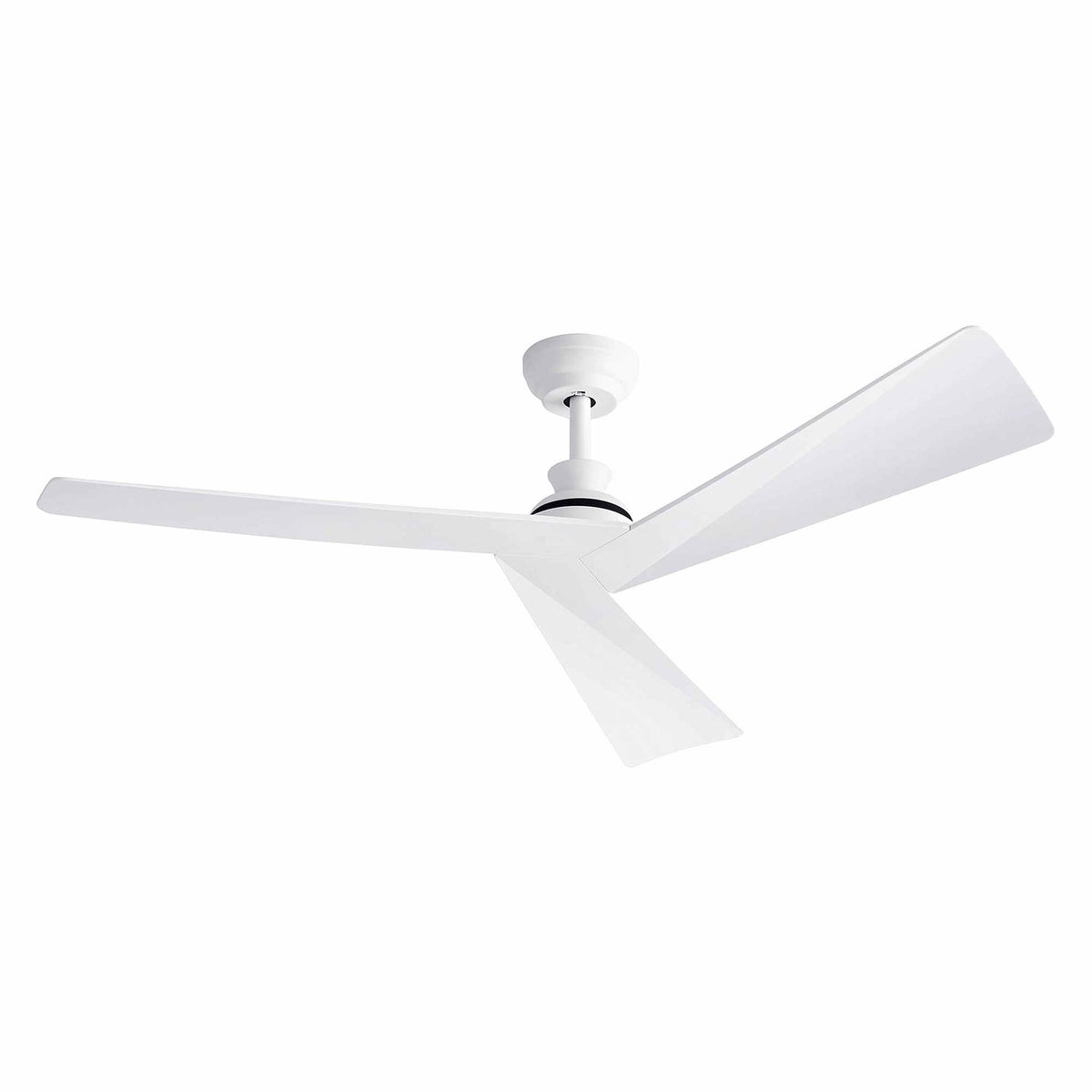 52" Ceiling Fan Modern Minimalist 3 Blades 6 Speeds DC Motor Remote Control - White