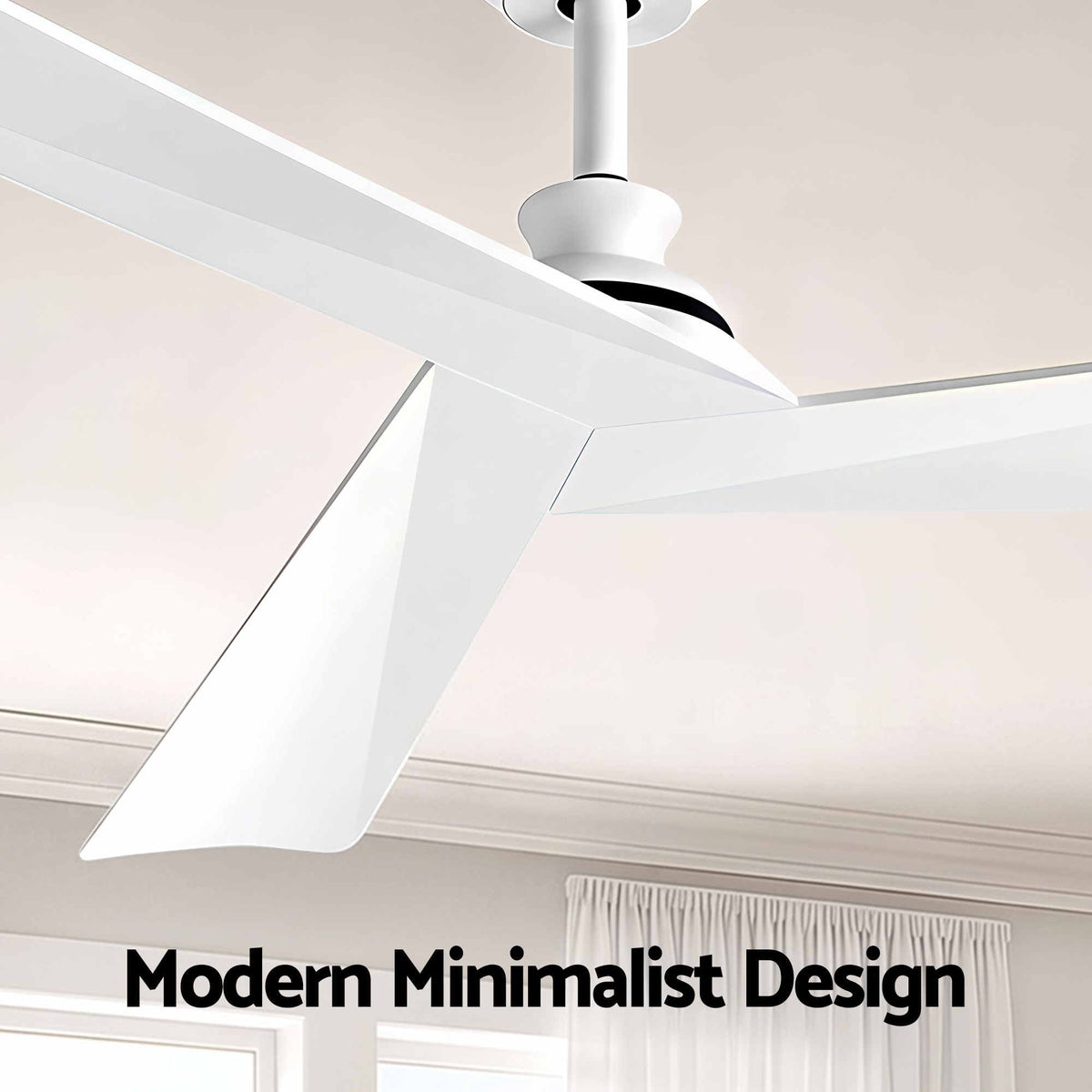 52" Ceiling Fan Modern Minimalist 3 Blades 6 Speeds DC Motor Remote Control - White