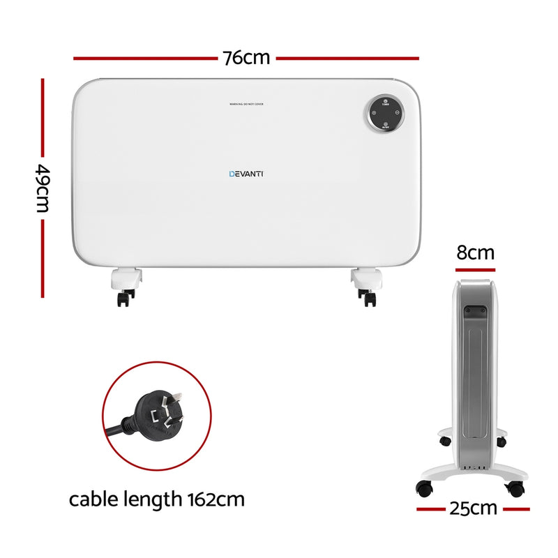 Electric Convection Heater White 2000W